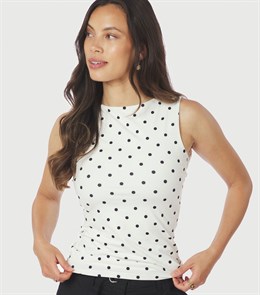 Ditty Jersey Dot Top - White