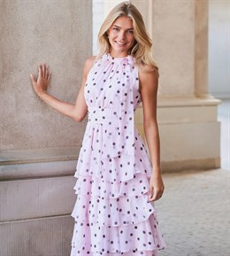 Marli Big Dot Dress - Light Pink
