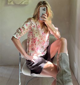 Davina Flower Rose Blouse