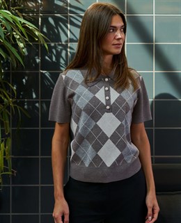 Gia Check Knit Blouse