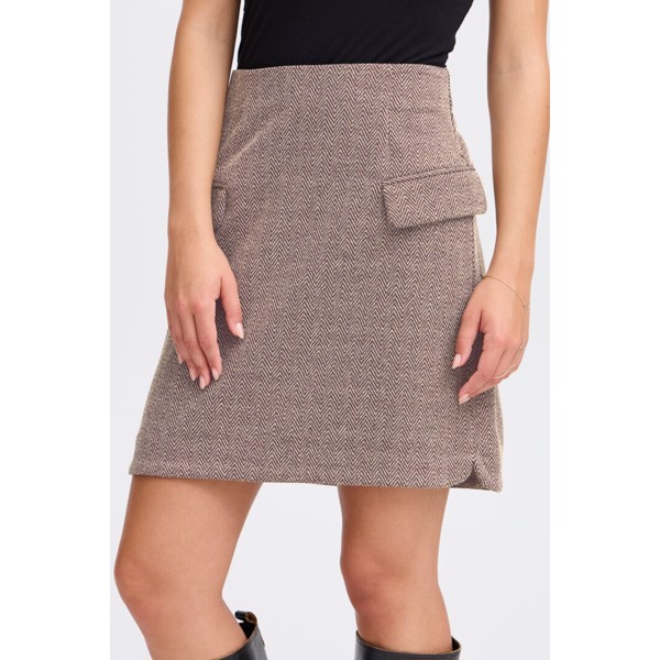 IHKATE JACQUARD SKIRT - JAVA/ALMOND MILK