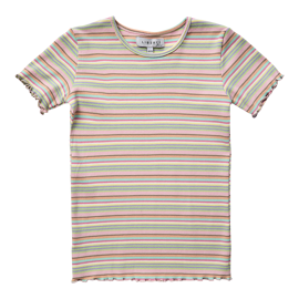 NATALIA SS BLOUSE KIDS MULTI MINT STRIPE