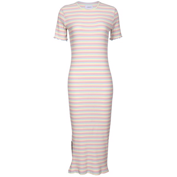 NATALIA SS DRESS DUSTY MULTICOLOR STRIPE