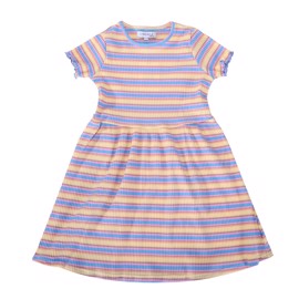 NATALIA SS DRESS KIDS YELLOW ROSE BLUE STRIPE