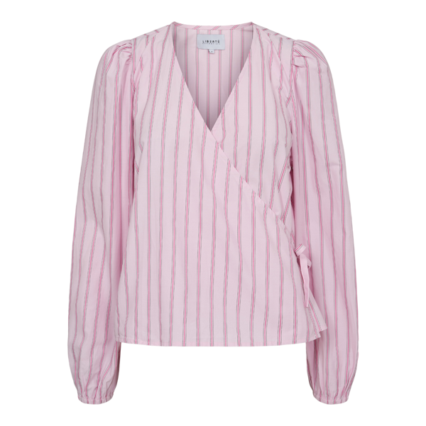 PIANNA WRAP BLOUSE PINK STRIPE