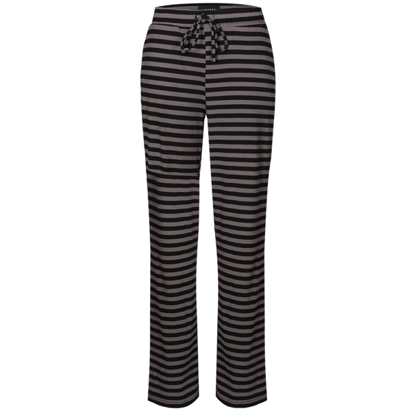 NATALIA STRAIGHT PANTS BLACK DARK GREY STRIPE