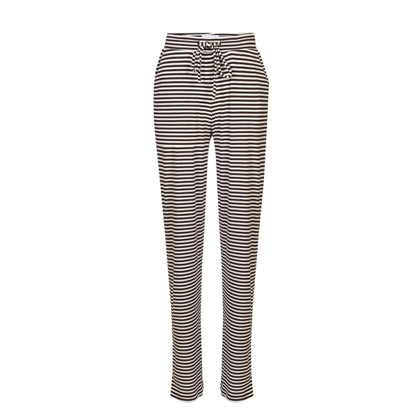 NATALIA STRAIGHT PANTS BLACK CREME SMALL STRIBE