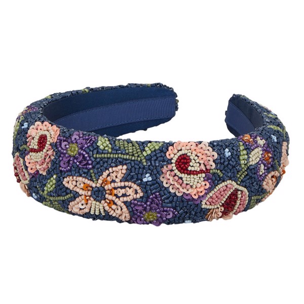 Primula Wide Beaded Hairbrace Legion Blue