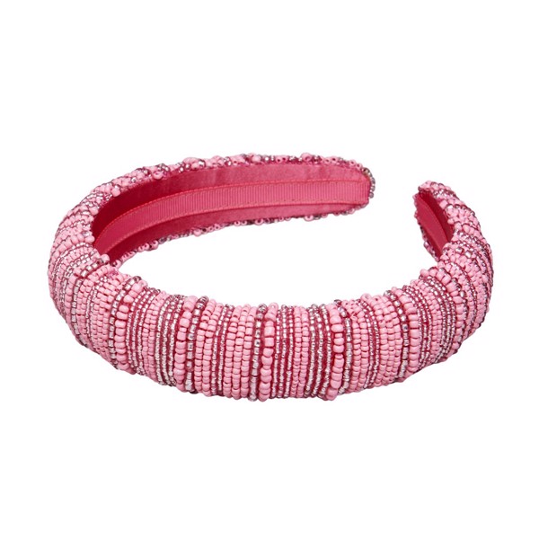 Cassie Midi Beaded Hairbrace Hot Pink