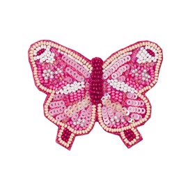  Butterfly Beaded Clip Hot Pink
