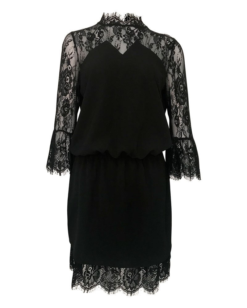 Neo Noir Izobel sort kjole med