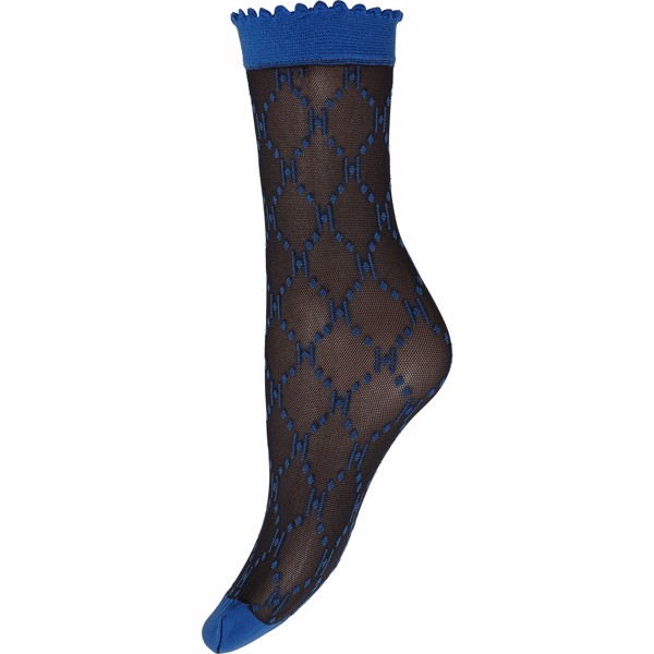 Logo Sock Black Blue 25 denier