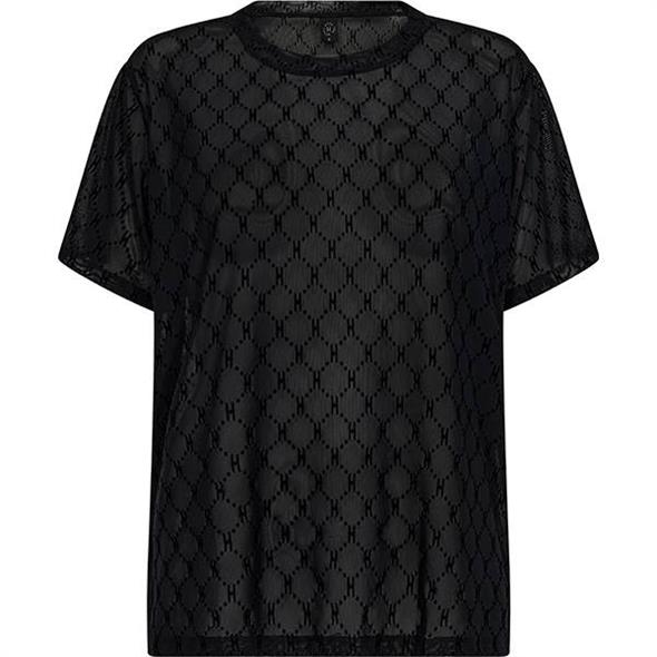 Logo Mesh Oversize T-shirt Black