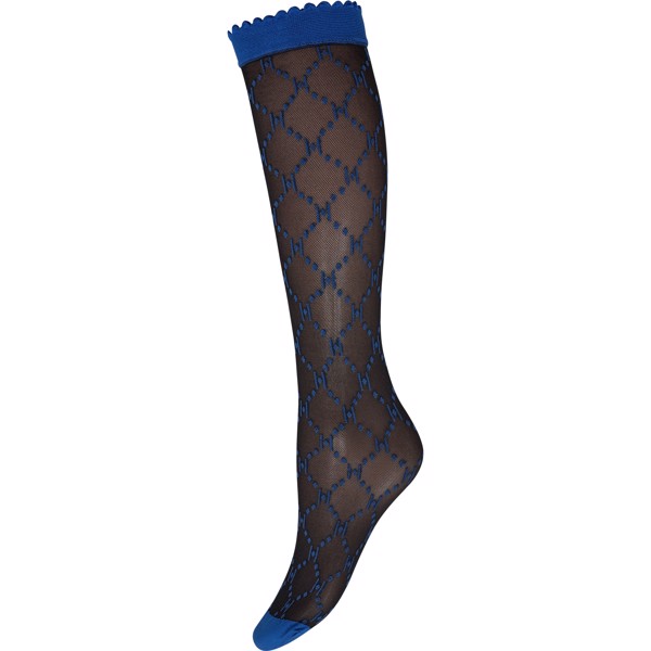 Kneehigh Logo Sock Black Blue 25 denier