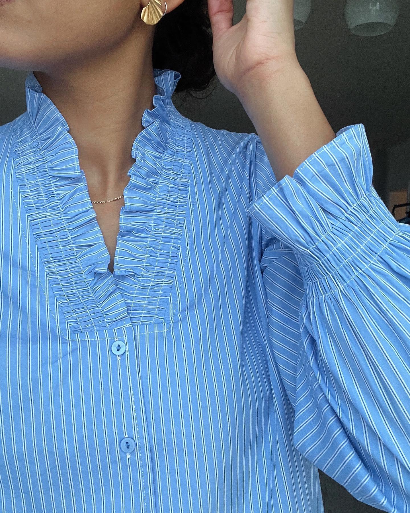 Neo - Brielle Stripe Shirt Light Blue