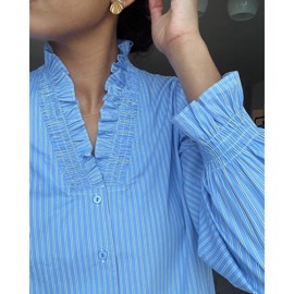 Brielle Stripe Shirt Light Blue