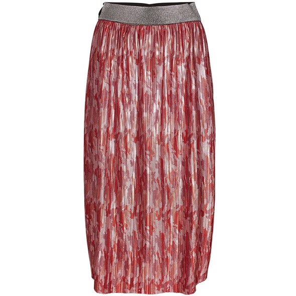 Hope metallic plisseret rød nederdel