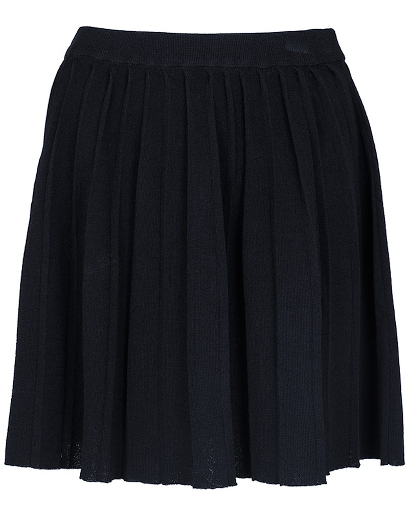 Noir Holly sort plisseret strik nederdel