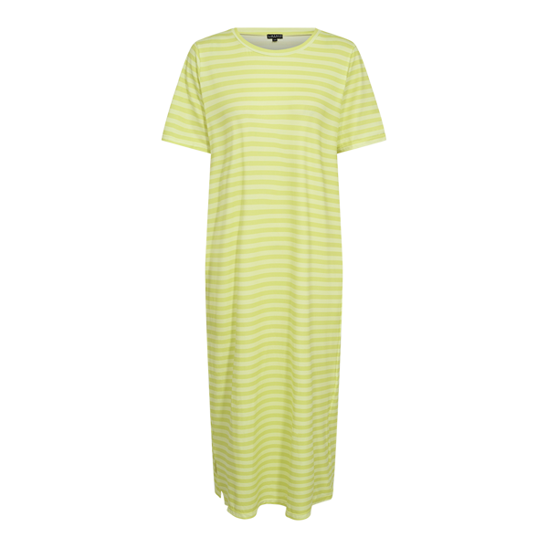 ALMA TSHIRT DRESS LIME YELLOW STRIPE