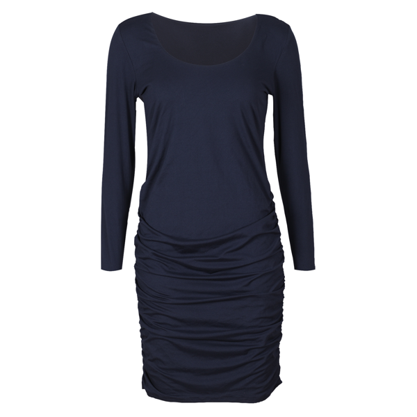 ALMA LS TURN DRESS DUSTY NAVY