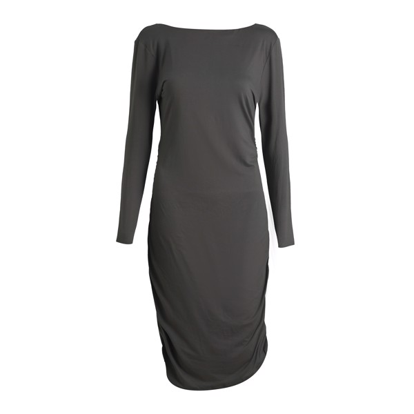 ALMA LS TURN DRESS DARK GREY