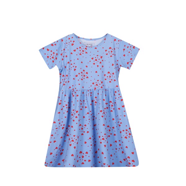 ALMA SS BABYDOLL DRESS (KIDS) LIGHT BLUE PINK HEART