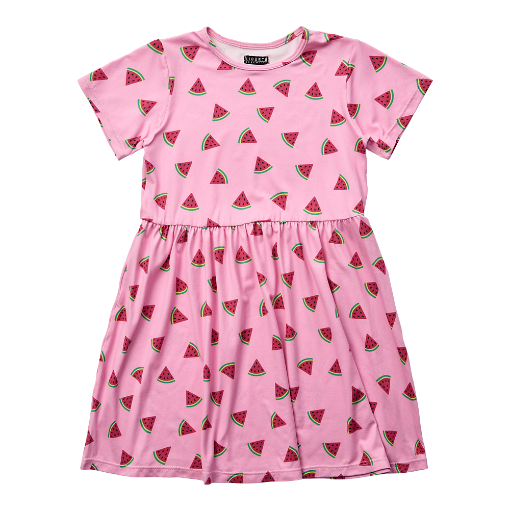 LIBERTÉ - ALMA SS BABYDOLL DRESS (KIDS) PINK WATERMELON