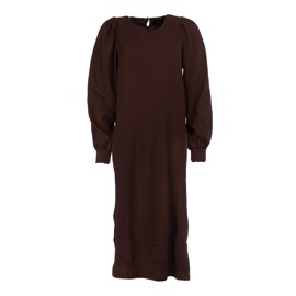 ENA LS DRESS DARK BROWN