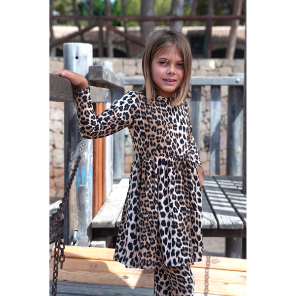 ALMA LS BABYDOLL DRESS (KIDS) LUX LEO