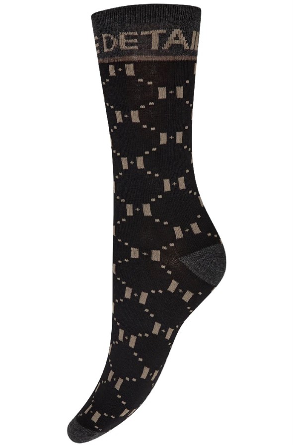 Sock W/Lurex Black Brown