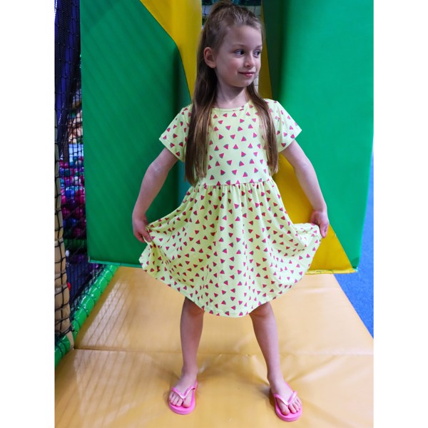 ALMA SS BABYDOLL DRESS (KIDS) YELLOW WATERMELON