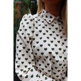 FLORA LS BLOUSE ARMY HEART