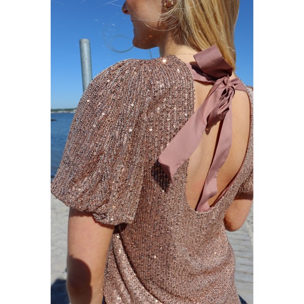 PAIGE SS BLOUSE BROWN SEQUINS