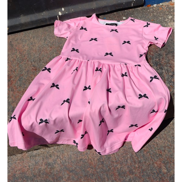 ALMA SS BABYDOLL DRESS (KIDS) PINK BOW