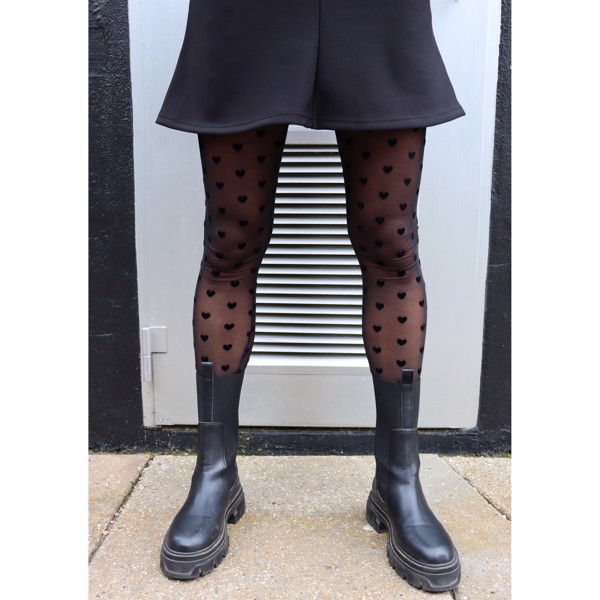 MESH LEGGING BLACK FLOCK HEART