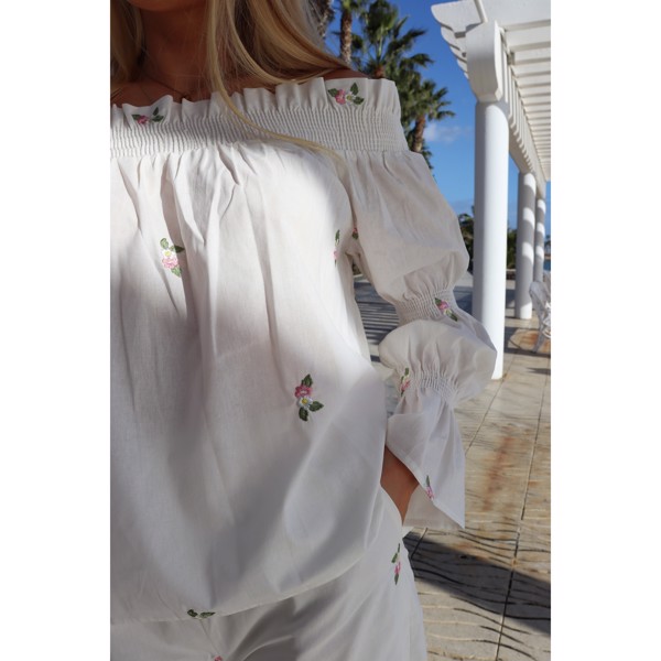 RILLO OFFSHOULDER BLOUSE WHITE