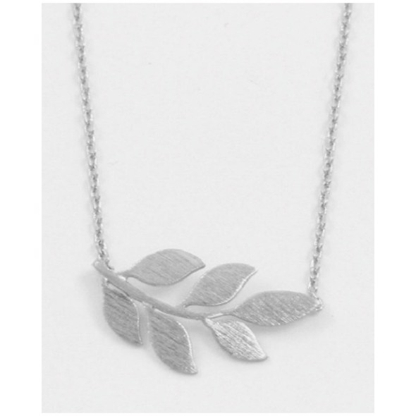 sølv halskæde med blad