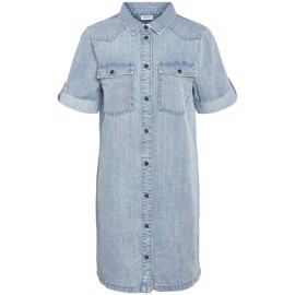 NMNEW SIGNE S/S DENIM DRESS - LIGHT BLUE DENIM