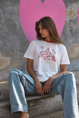 NMJOLLY CANDY S/S T-SHIRT - SUGAR