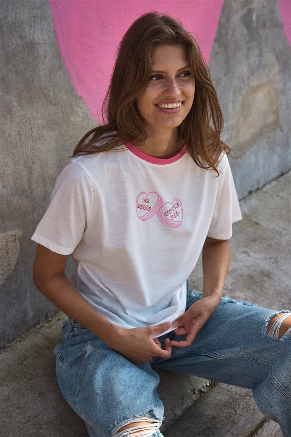NMJOLLY CANDY S/S T-SHIRT - BE MINE