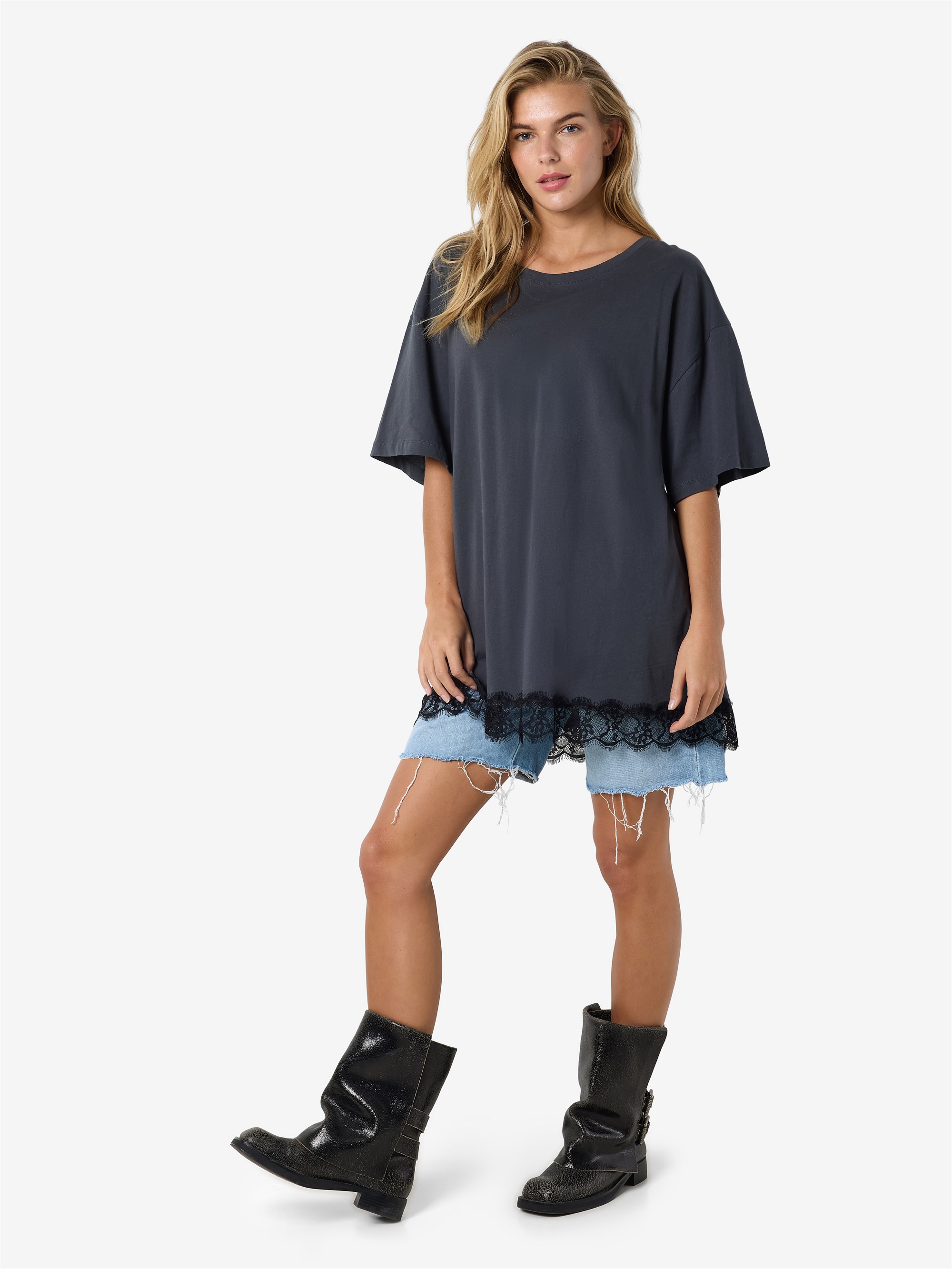 T-shirt Donna Noisy May NMLOUI - Girocollo, Manica Corta, Oversize, 95% Cotone