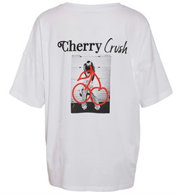 NMIDA S/S CHERRY T-SHIRT BRIGHT WHITE