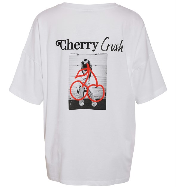 NMIDA S/S CHERRY T-SHIRT BRIGHT WHITE