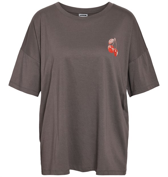 NMIDA S/S CHERRY T-SHIRT GREY