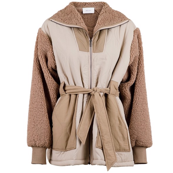 Carlise Teddy Jacket Cold Taupe