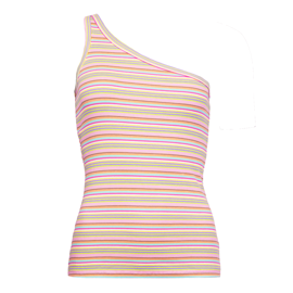 NATALIA ONESHOULDER TOP MULTI MINT STRIPE