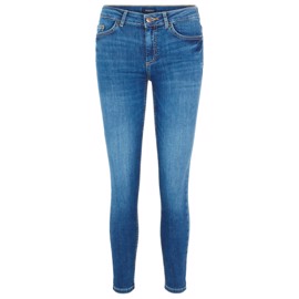 PCDELLY SKN MW CROPPED JEANS MEDIUM BLUE