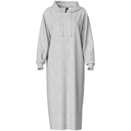 PCCHILLI LS HOODIE MIDI DRESS LIGHT GREY MELANGE