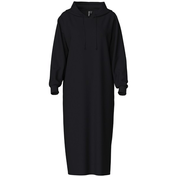 PCCHILLI LS HOODIE MIDI DRESS BLACK