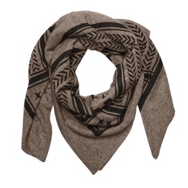PCNOVIS WOOL SQUARE SCARF FOSSIL